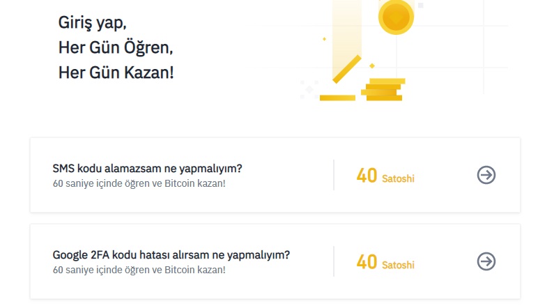 Günlük Görevleri Tamamla, Bitcoin Kazan