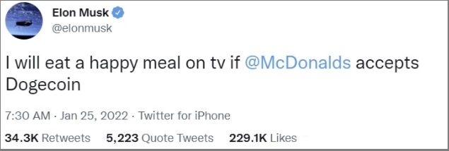 Elon Musk, McDonald's