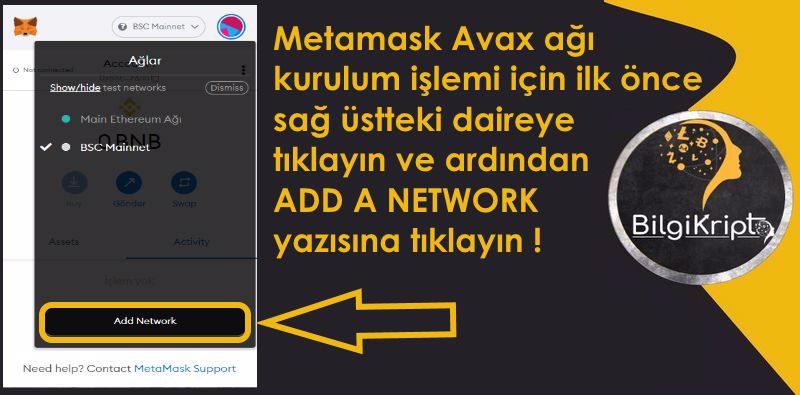 avax metamask kurulum