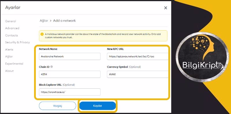 avax metamask 