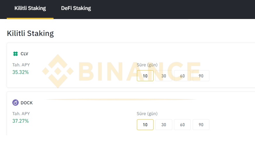 binance kiltli staking nedir