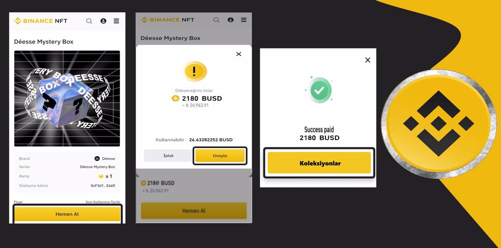 binance nft gizemli kutu alma