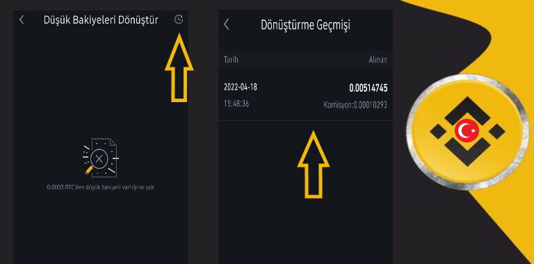 binance tr bnb dönüştürme