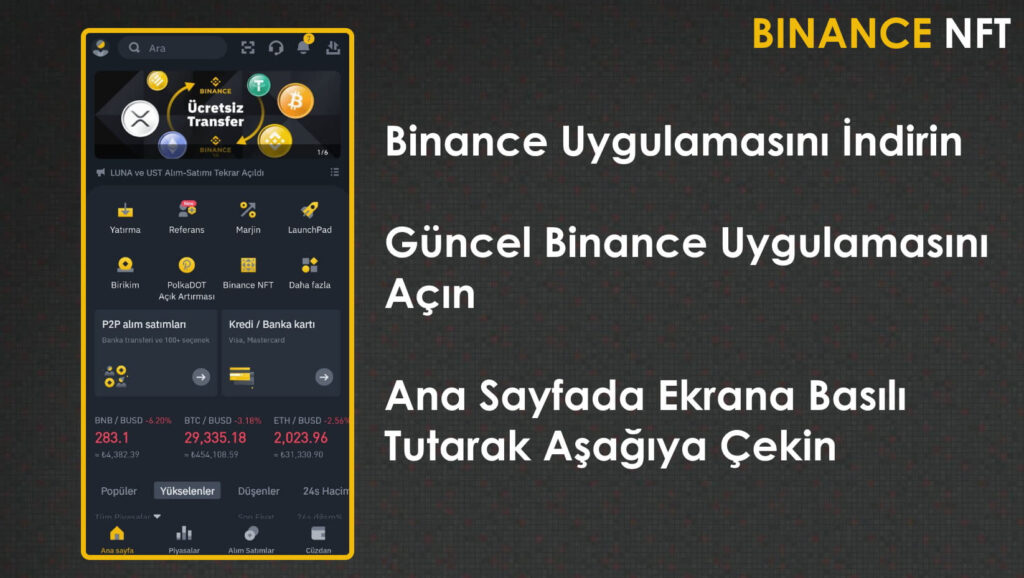 binance nft mini uygulaması