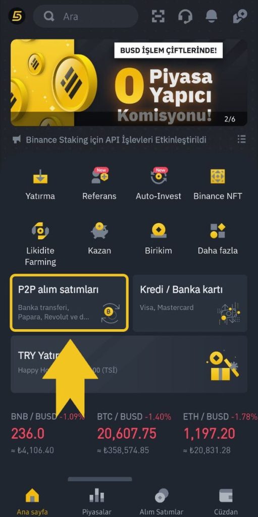 binance p2p mobil rehber