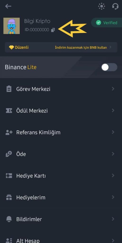 uid где посмотреть binance