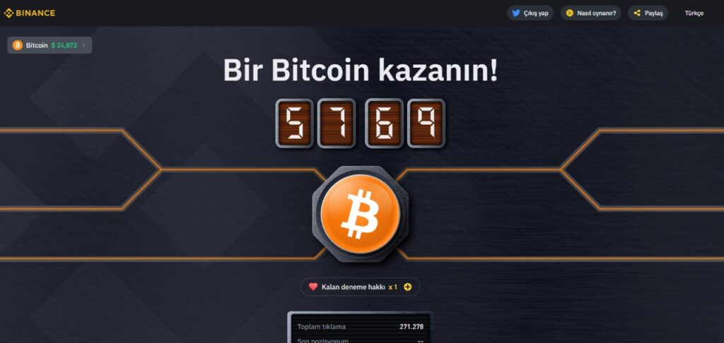 binance bitcoin button nedir, nasıl oynanır