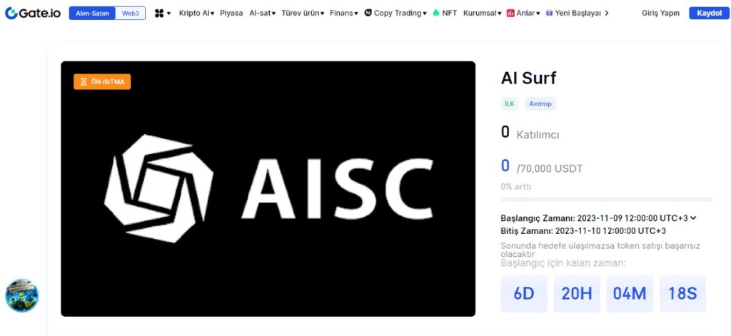 aisc coin nedir, nasıl alınır, gateio startup