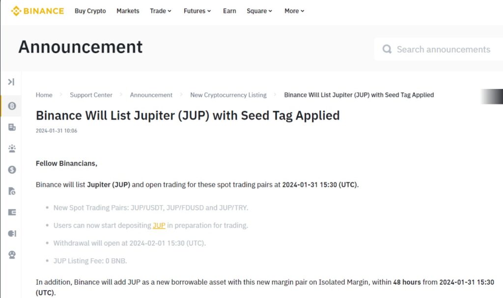 upiter (JUP) Coin Token listeleme tarihi, ne zaman listelenecek, listeleme detayları listing binance binance yeni çıkacak coinler binance yeni çıkan coinler listesi binance şubat listeleme 