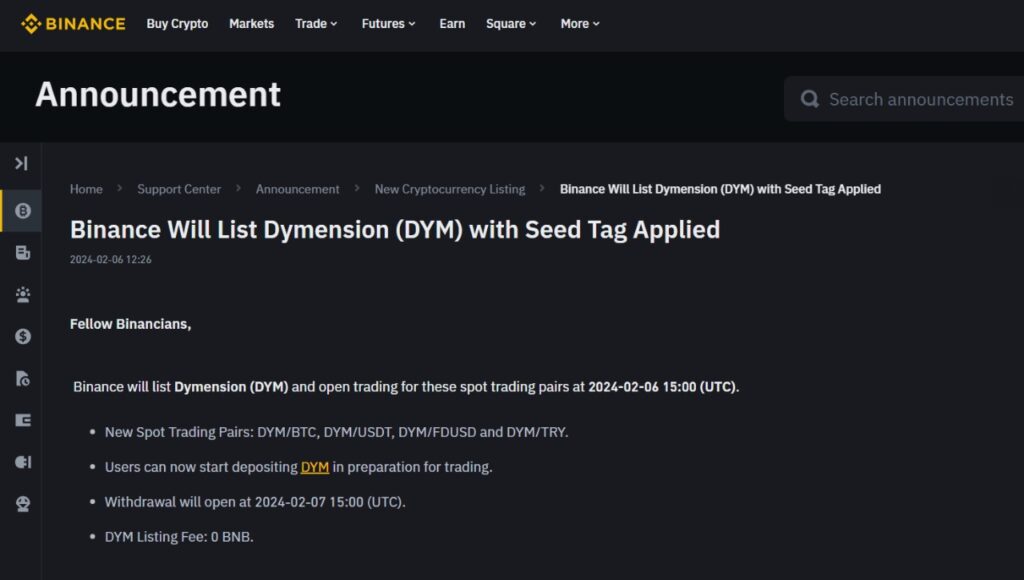binance dymension dym coin buy dym binance dym buy dym coin satın al dym yatır how to buy dym