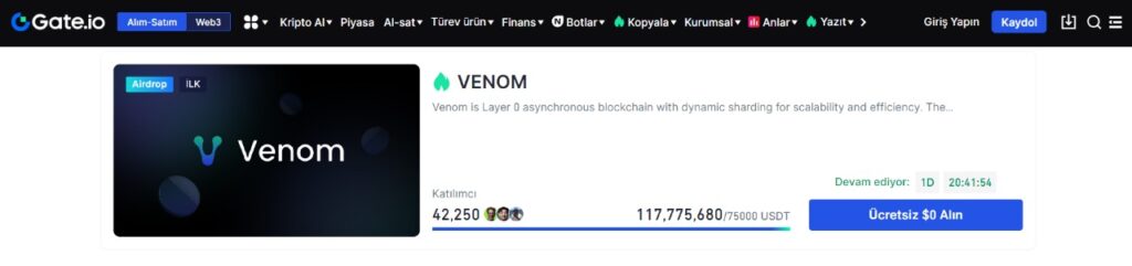 venom nasıl alınır nereden alınır how to buy startup airdrop