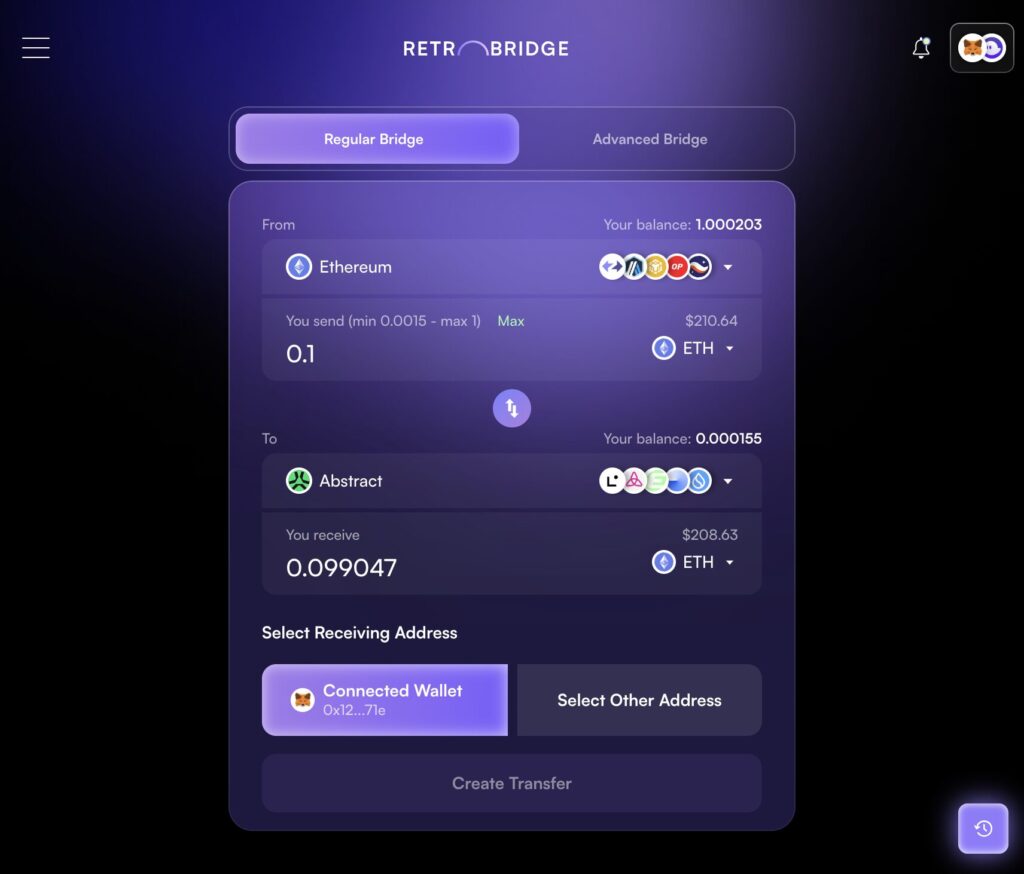 retrobridge airdrop abstract