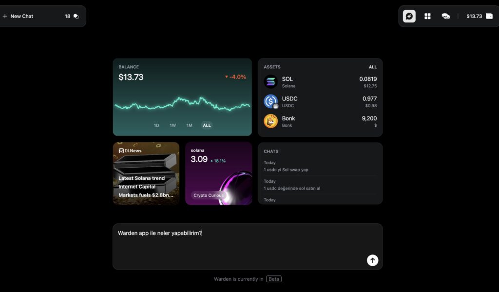 Warden App, Warden Protokolü, yapay zekâ kripto cüzdan, AI destekli kripto, Web3 uygulaması, kripto asistanı, sesli komutla kripto, token takası, cüzdan yönetimi, zincirler arası işlem, swap yapma, kripto görev sistemi