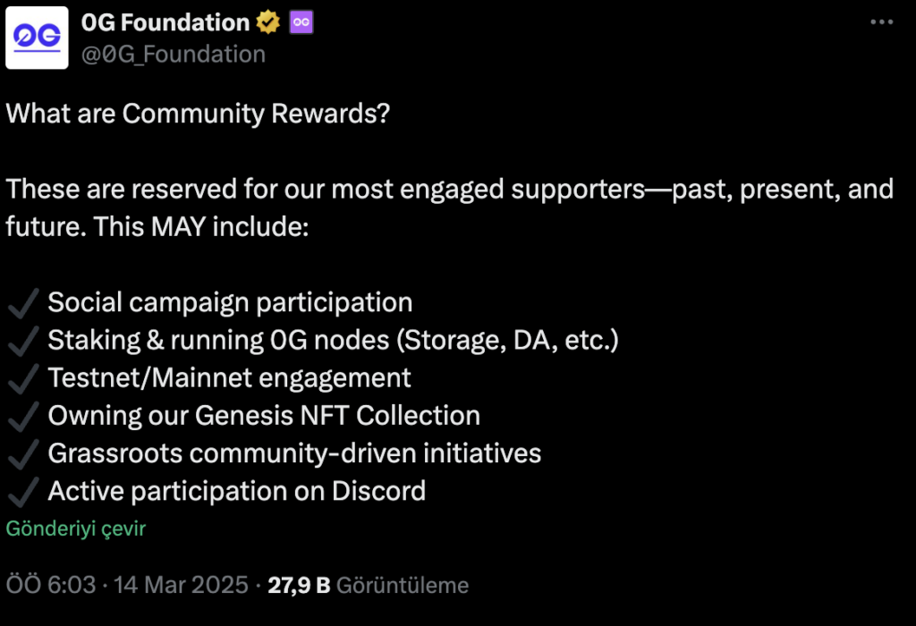 0G token dağılımı  0G tokenomics  0G toplam arz  0G dolaşımdaki arz  0G TGE  0G vesting  0G topluluk ödülleri  0G ekosistem büyümesi  0G yatırımcı payı  0G ekip tokenleri  0G token kilidi  0G token açılım süreci  0G uzun vadeli yatırım  0G yapay zekâ projesi  0G merkeziyetsiz AI  0G airdrop potansiyeli  0G token fiyat tahmini  0G staking ve node çalıştırma  0G Genesis NFT  0G topluluk katılımı