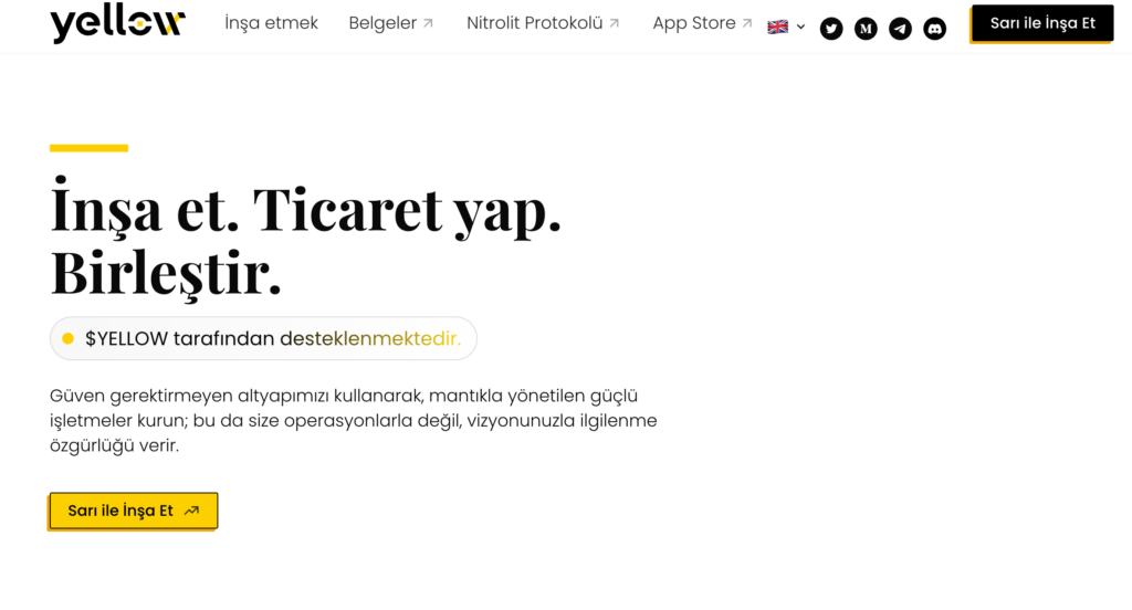 Yellow Network, Yellow nedir, Yellow SDK, YELLOW token, Web3 altyapısı, zincirler arası işlem, cross-chain trading, state channel teknolojisi, trustless trading, blockchain likidite çözümü, Web3 SDK, merkeziyetsiz ticaret altyapısı, Yellow Clearing Network, NeoDAX, Web3 finans altyapısı