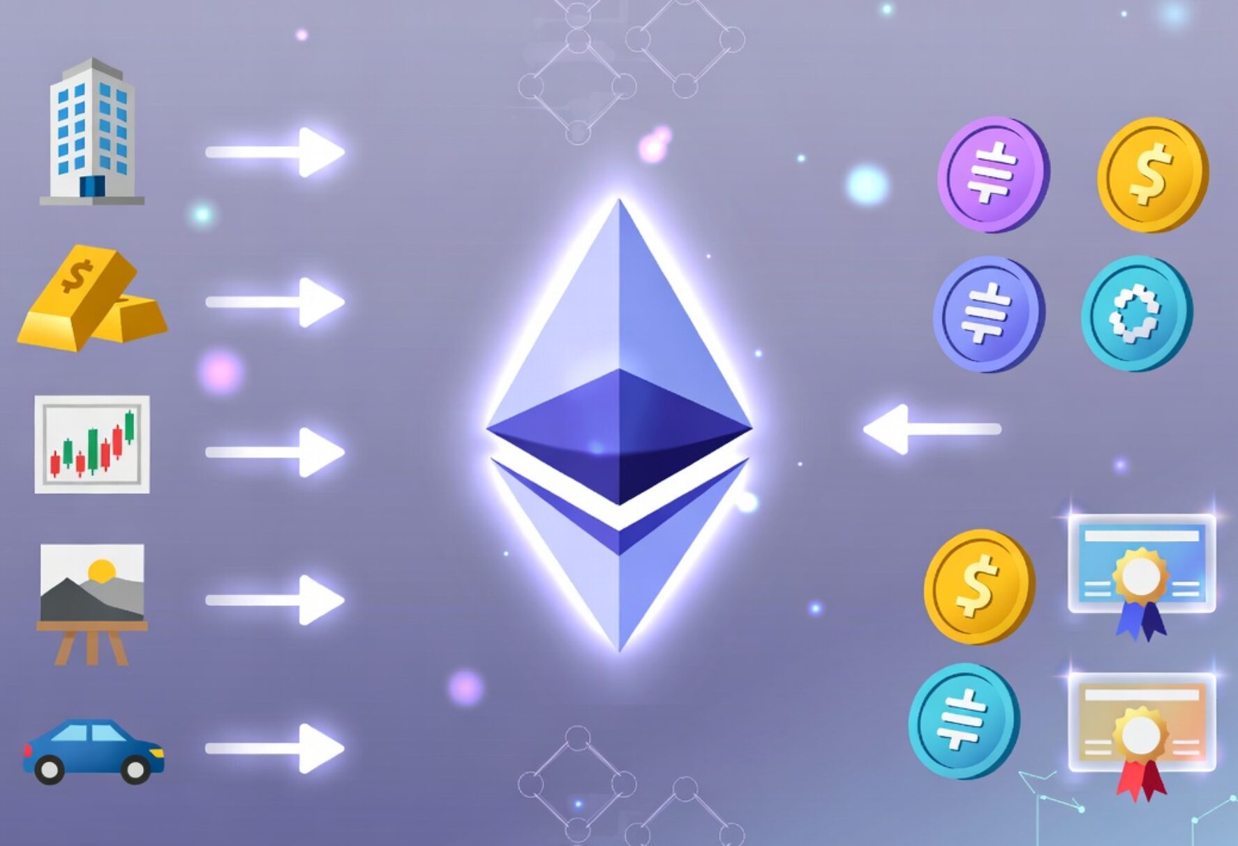 Ethereum RWA tokenizasyonunu gösteren infografik